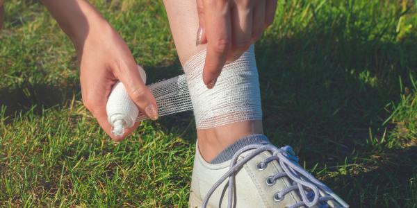 ankle with bandage