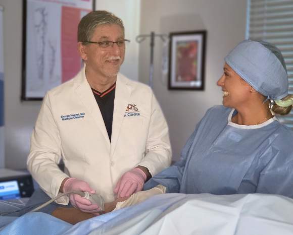 doctor in white coat with patient 